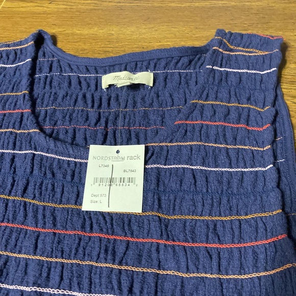 Madewell Texture And Thread Rainbow Stitch Tank Top. - Picture 5 of 6